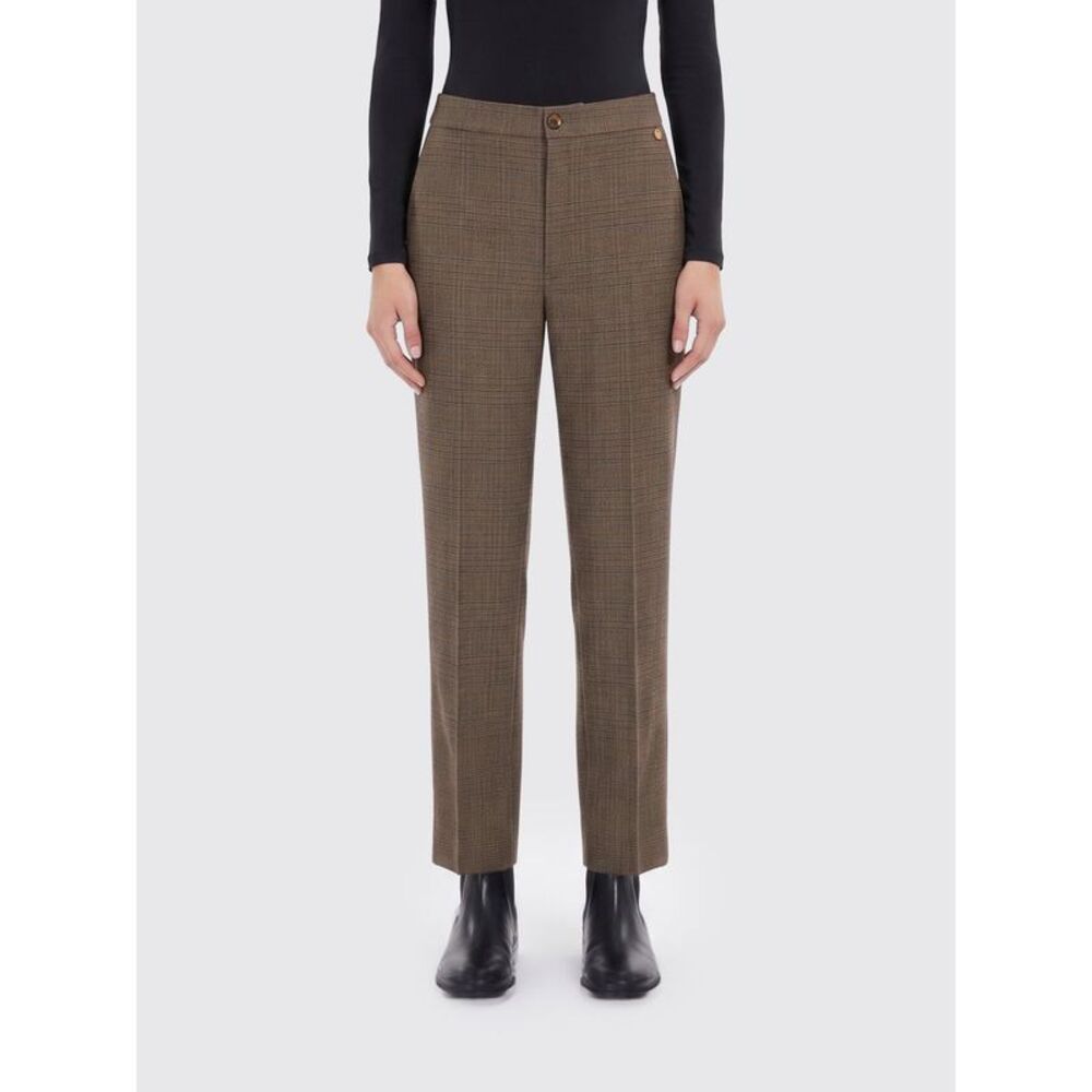 Liu Jo Women Liu Jo Prince Of Wales Straight-Leg Trousers With Mid-Rise Waist
